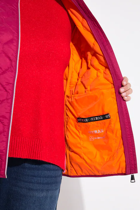 HYPRAR Leichtstepp-Jacke, Kontrastfutter, wasserabweisend, granatpink