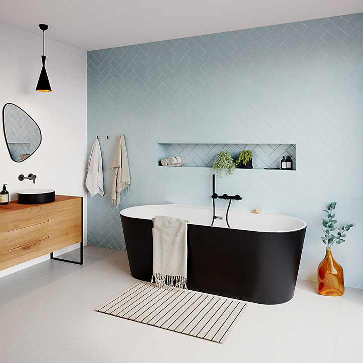 Baignoire à double extrémités Nakina L. 180 x l. 80 cm noir