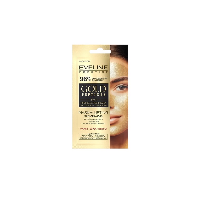 Eveline Prestige Gold Peptides 3w1 odmładzająca Maska-lifting do twarzy 8 ml