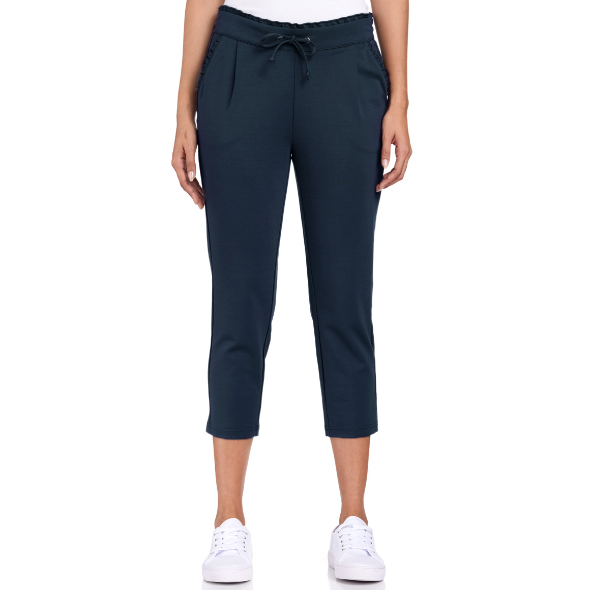 Gina Damen Jogpants mit Rüschen dunkelblau