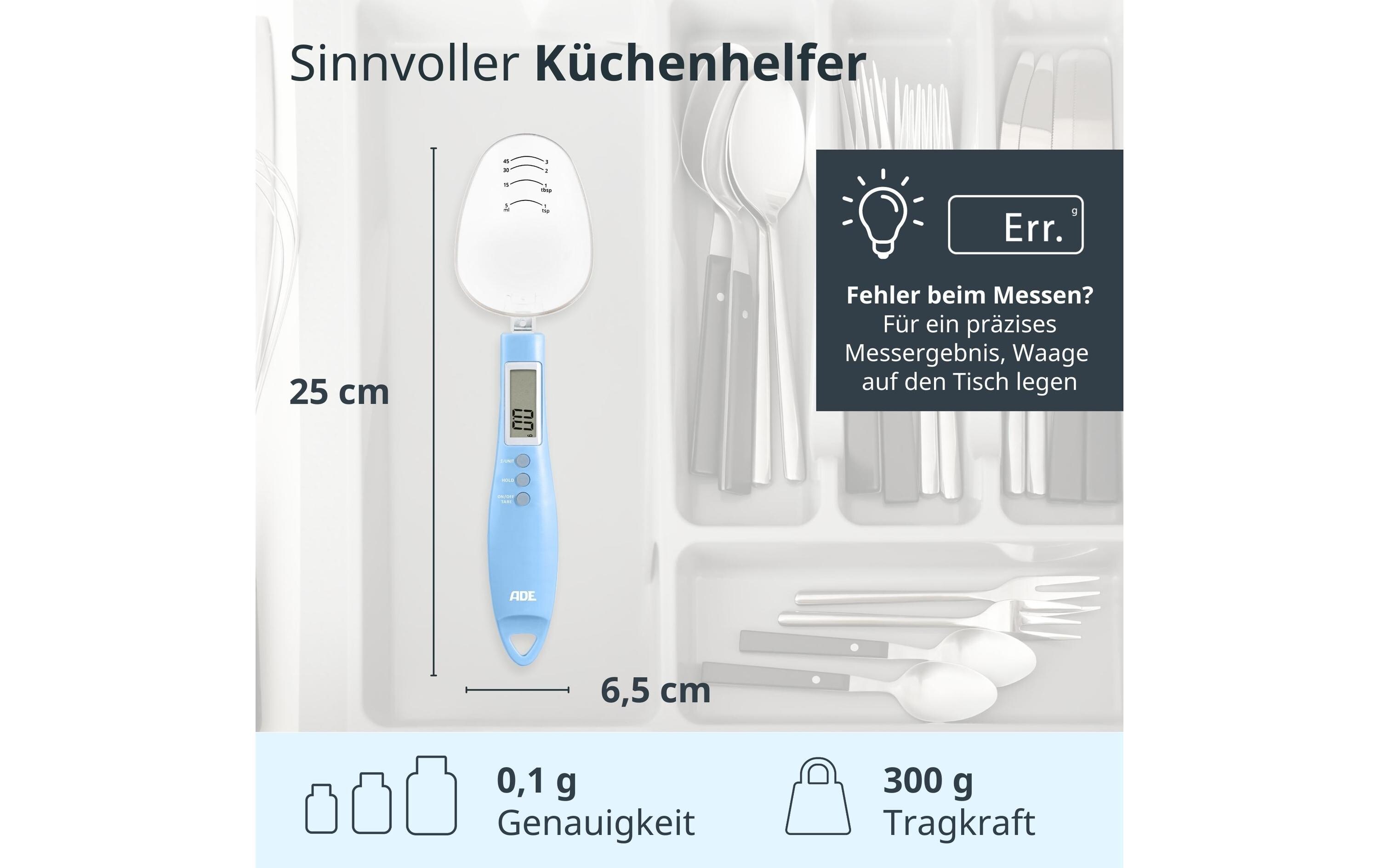 Löffelwaage Eni digital BlauDigitale Löffelwaage Eni