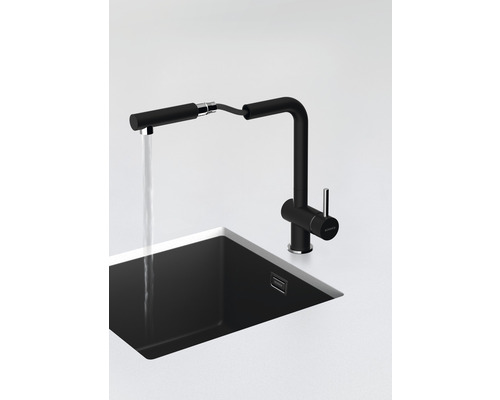 Keukenkraan met handdouche Schock Epos onyx 540120