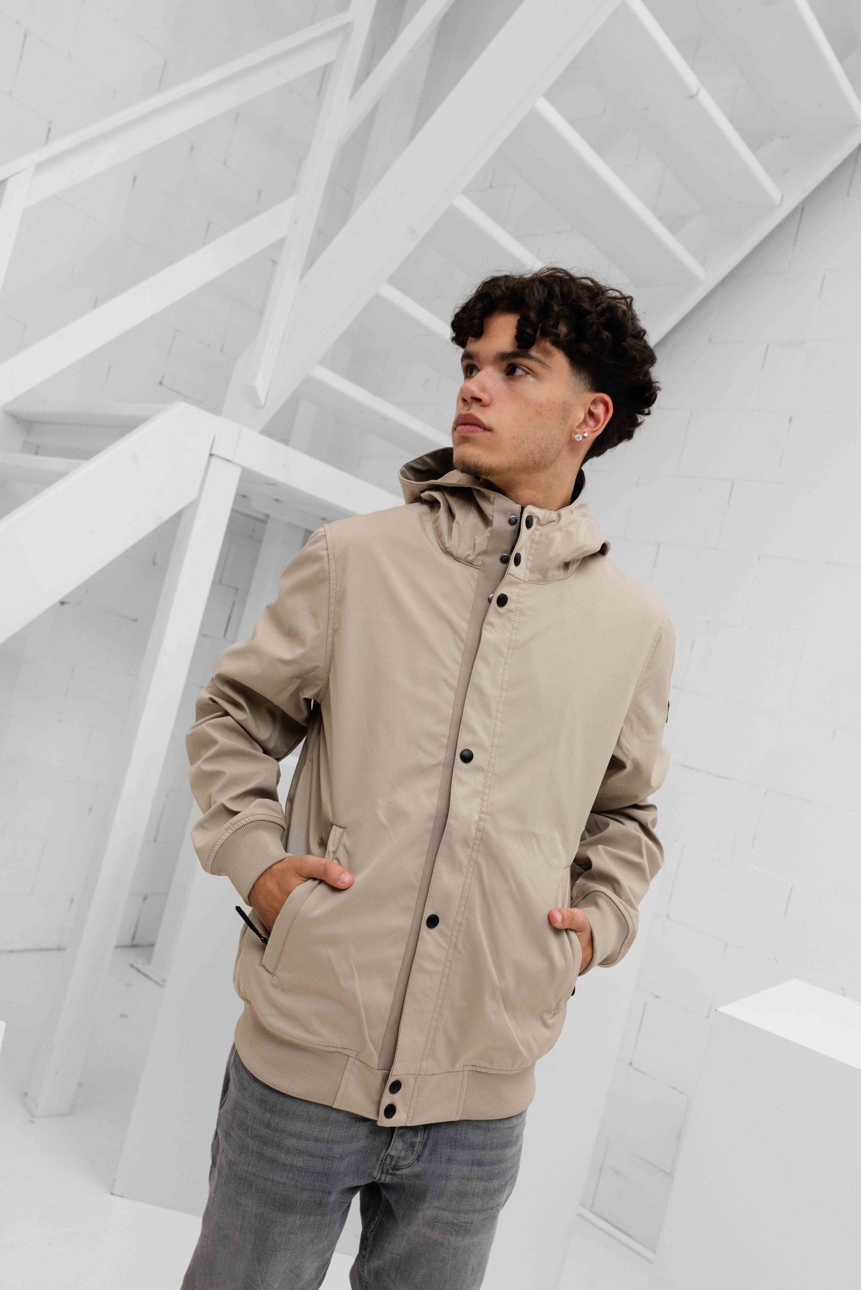 Malelions Placket Softshell Jas Heren Beige