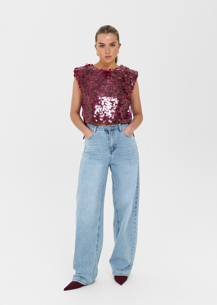 Marlien top donker roze