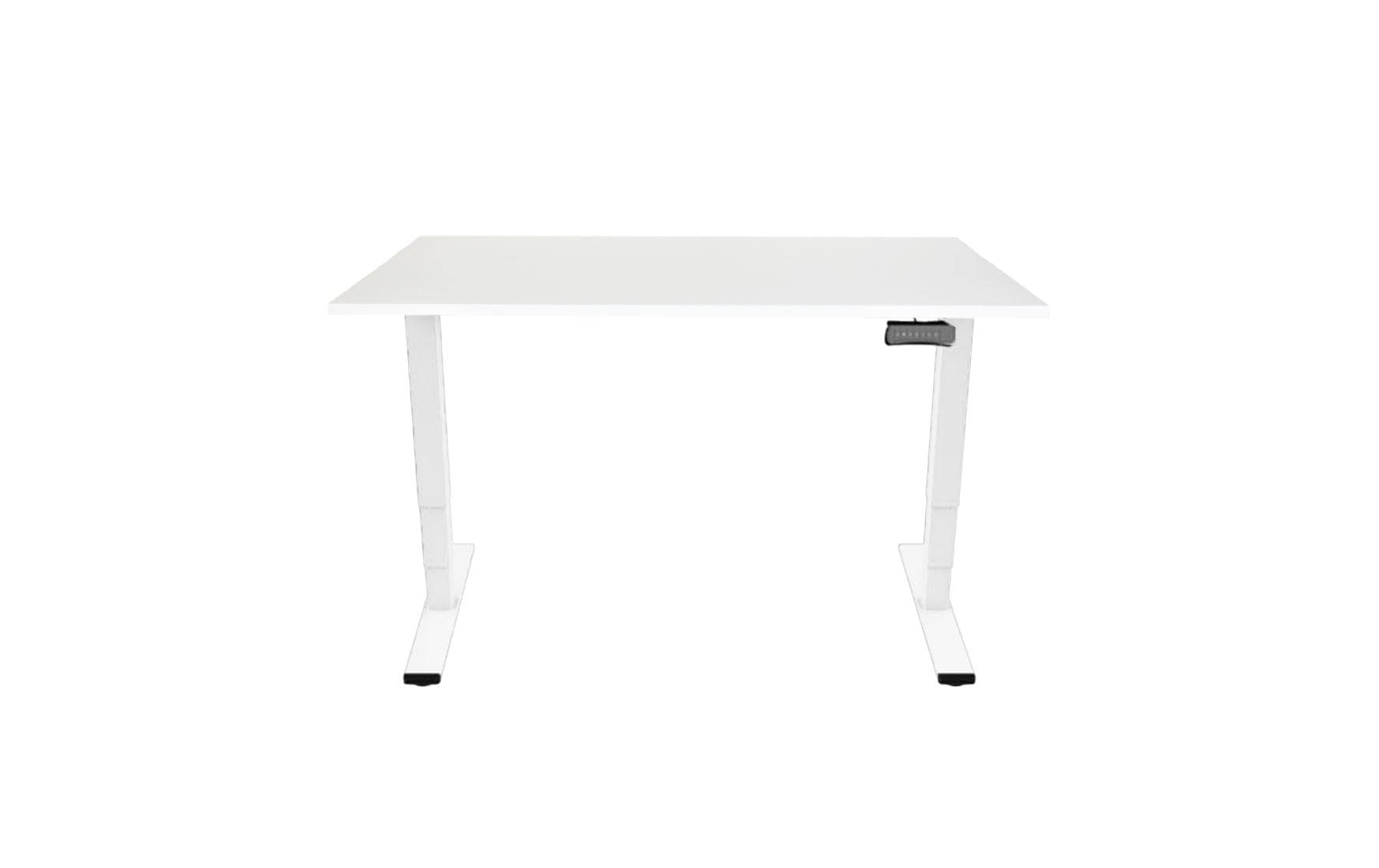 RAL 9016 2.0 x 0.9 m Weiss mit Weisser Tischplatte<br>Abwechslungsreiches Arbeiten im Stehen und Sitzen