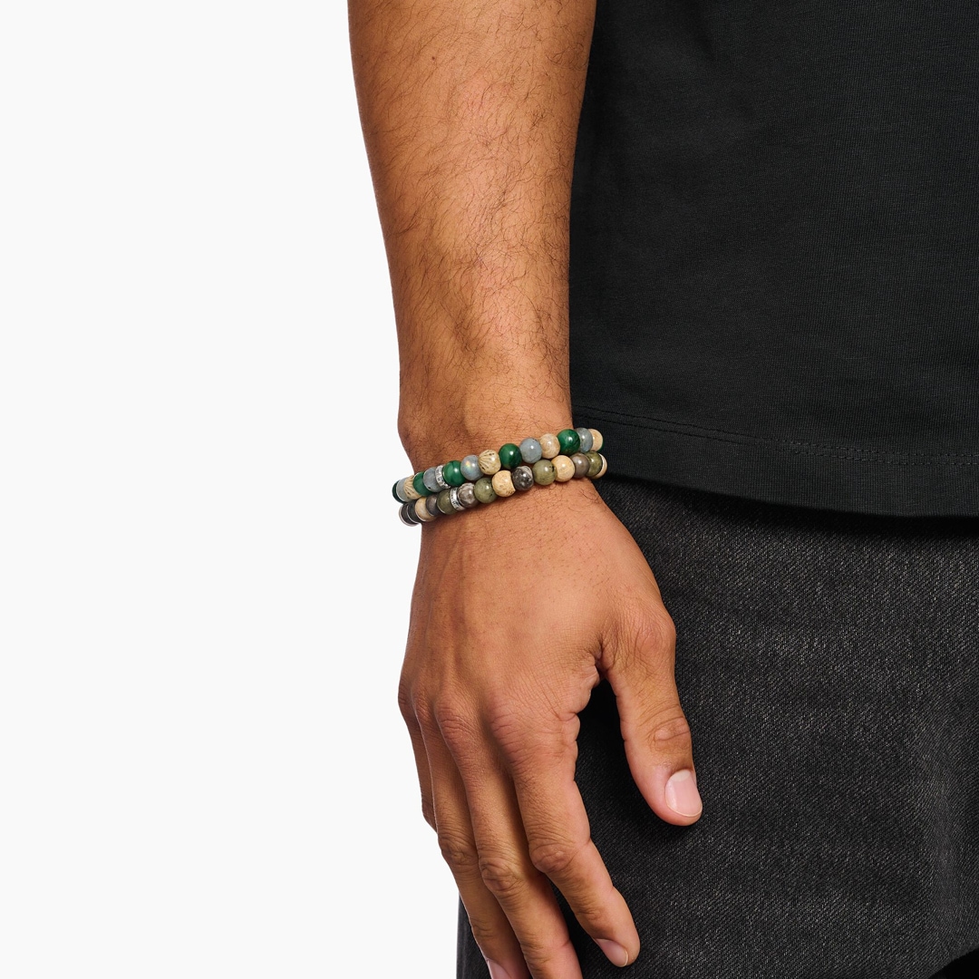 Thomas Sabo Rebel Basics Armband Jasper Jade und Labradorit 9 mm