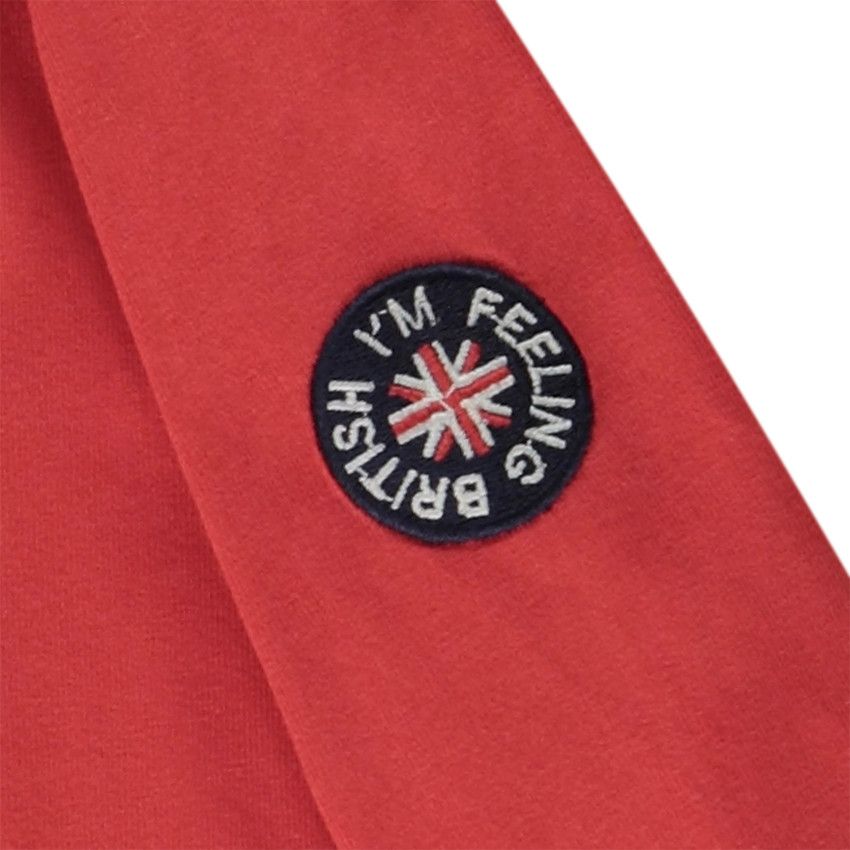 Polo manches longues avec badge brodé pour bébé garçon - Rouge