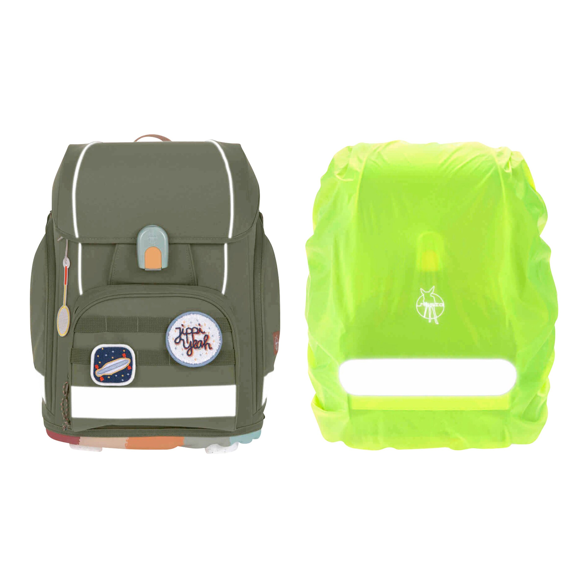 Lässig Schulranzen-Set Boxy Unique 7-tlg. olive