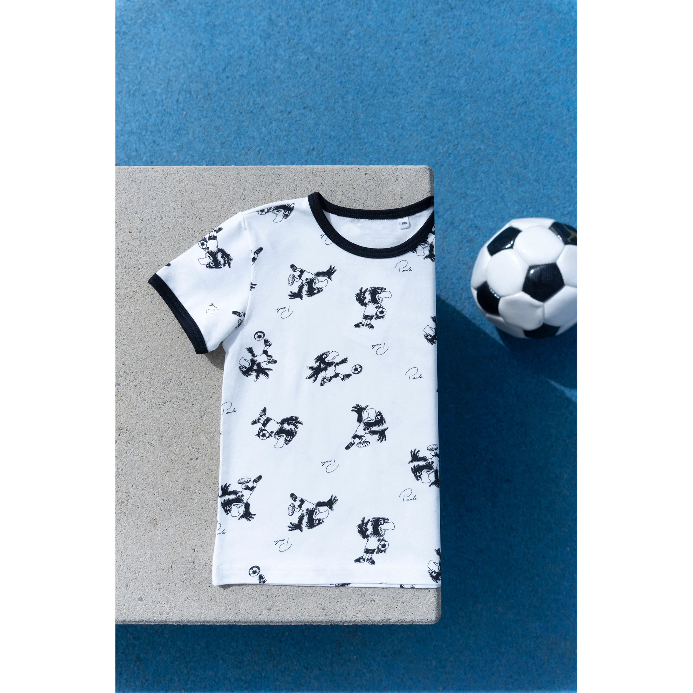 Sanetta T-Shirt DFB Maskottchen Paule natur/schwarz