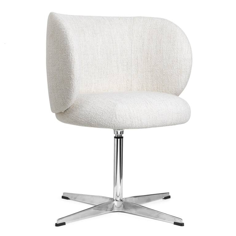 Ferm Living Rico eetkamerstoel met swivel onderstel bouclé off-white
