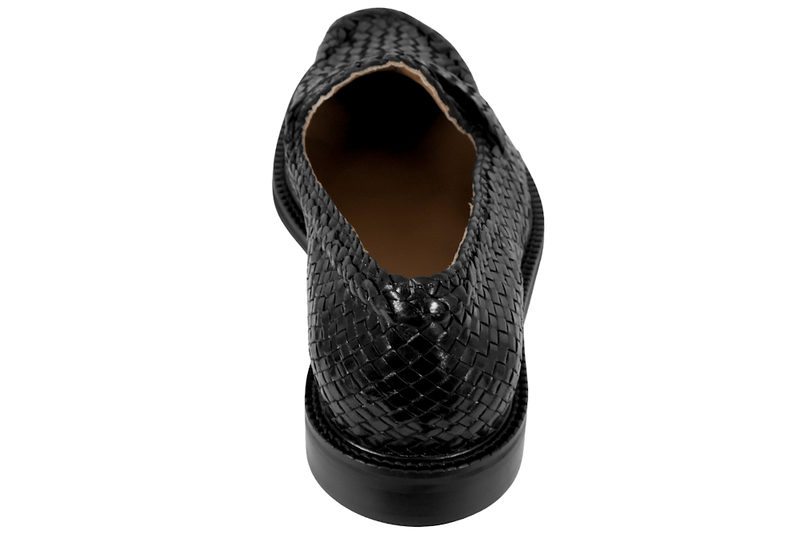ANGULUS LOAFERS I SORT GLAT SKIND MED FLET