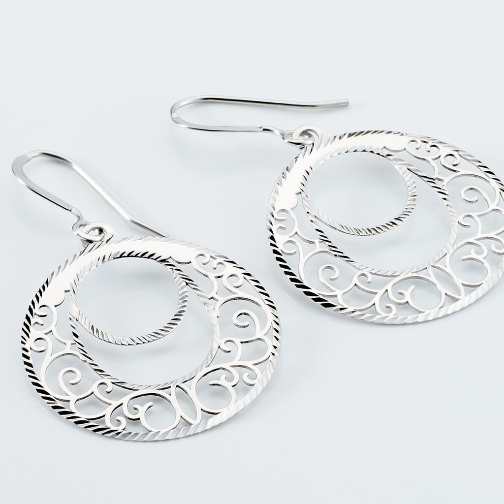Boucles D'oreilles Pendantes Micaela Argent Blanc