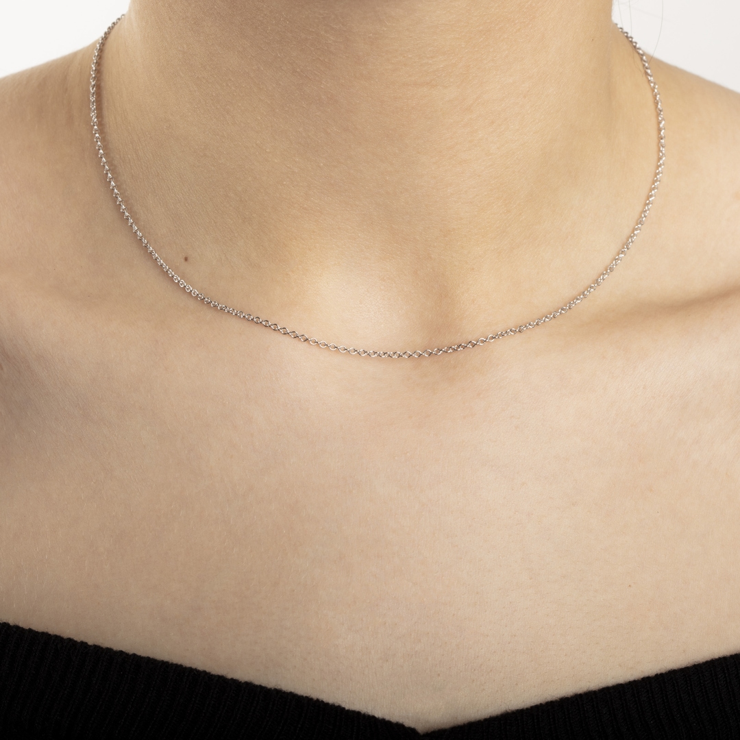 Rundankerkette 750/18 K Weissgold 1.5mm