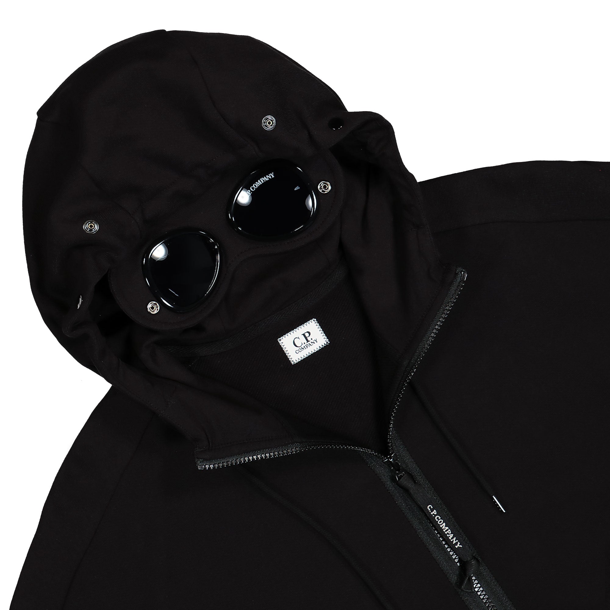 C.P. Company<br>Diagonal Raised Fleece Goggle Zipped Hooded Sweatshirt