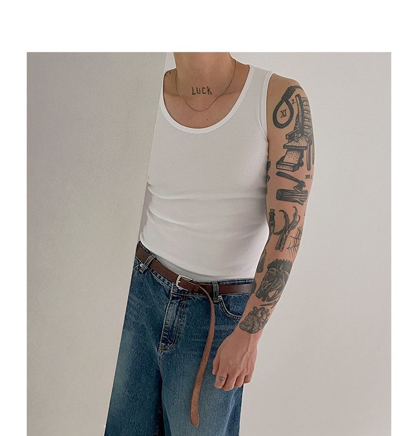 MRCYC - Tanktop met ronde hals en effen patroon