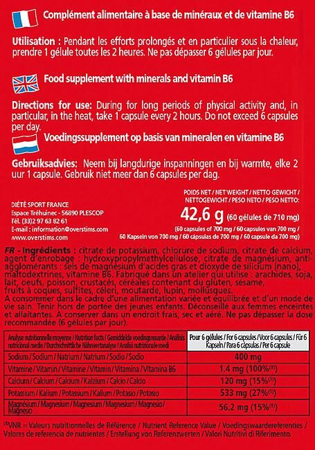 OVERSTIM.S - GELULES DE SEL ELECTROLYTES X 60