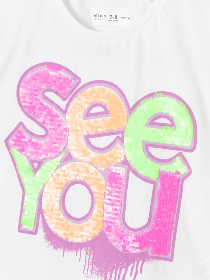 Camiseta de lantejoulas - Off-White