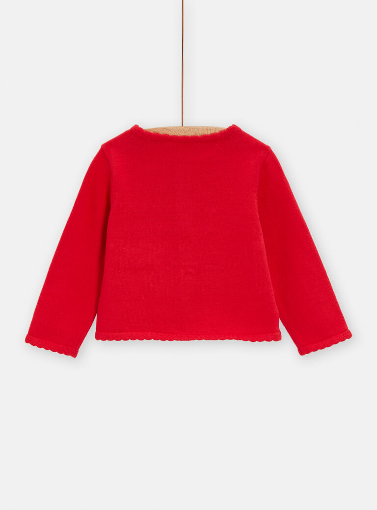 Cardigan rouge pour bébé fille