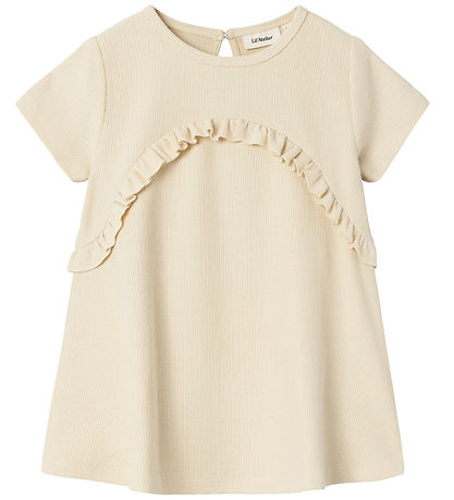 Lil Atelier Kjole - Rib - NmfJolene - Blåached Sand m. Struktur
