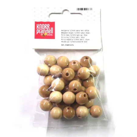 Knorr Prandell Holzperlen, 12mm, natur, 30 Stück
