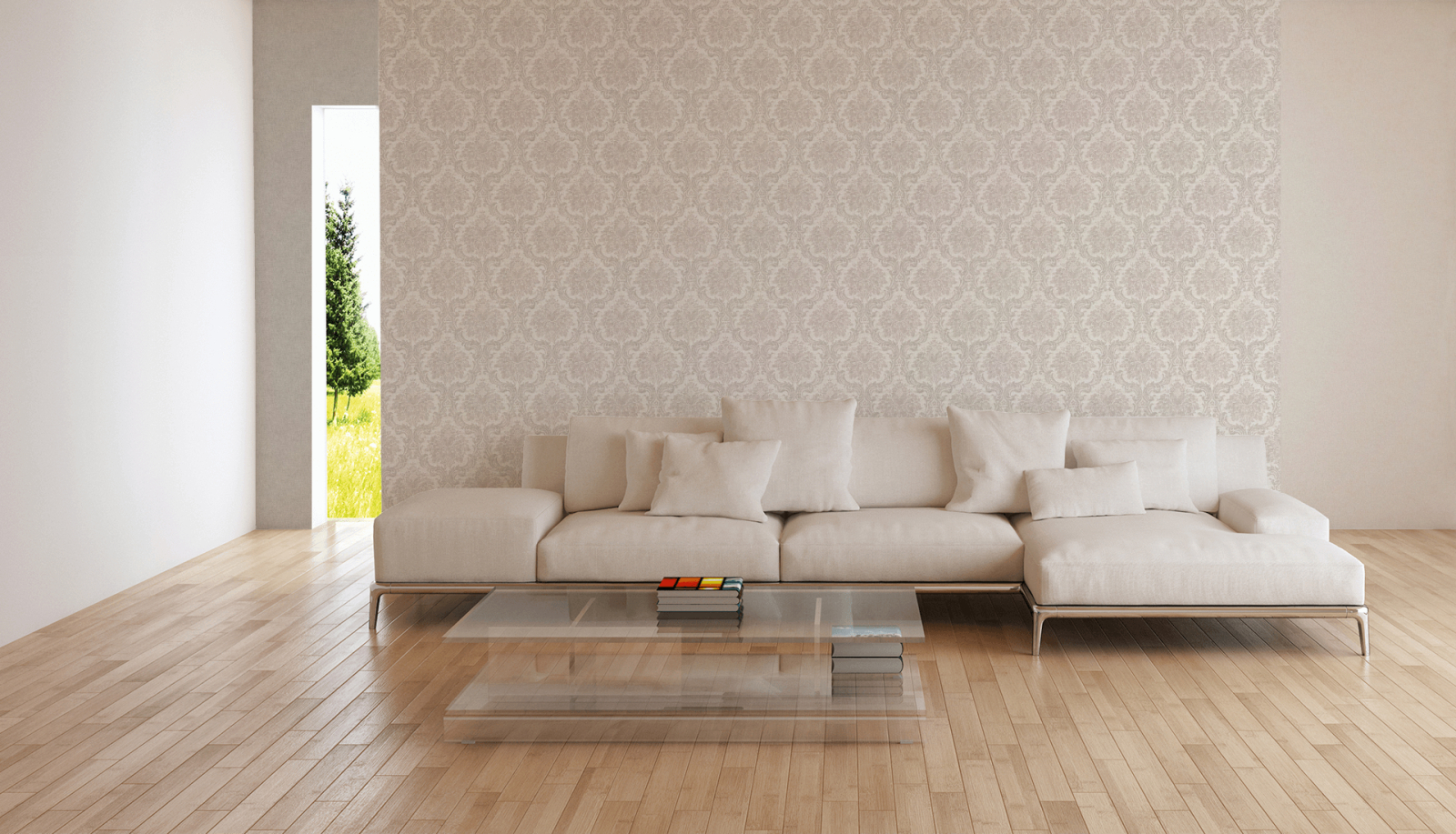 Vliestapete PARADISE GARDEN - beige-grau - 10 Meter