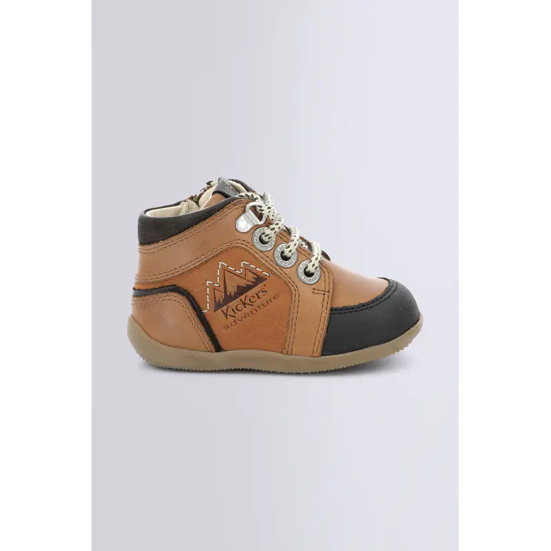 BINS MOUNTAIN CAMEL MARRON BOTTILLONS Cuir Garçon