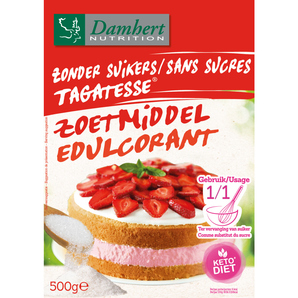 3x Damhert Tagatesse Zoetmiddel Suikervrij500 gr