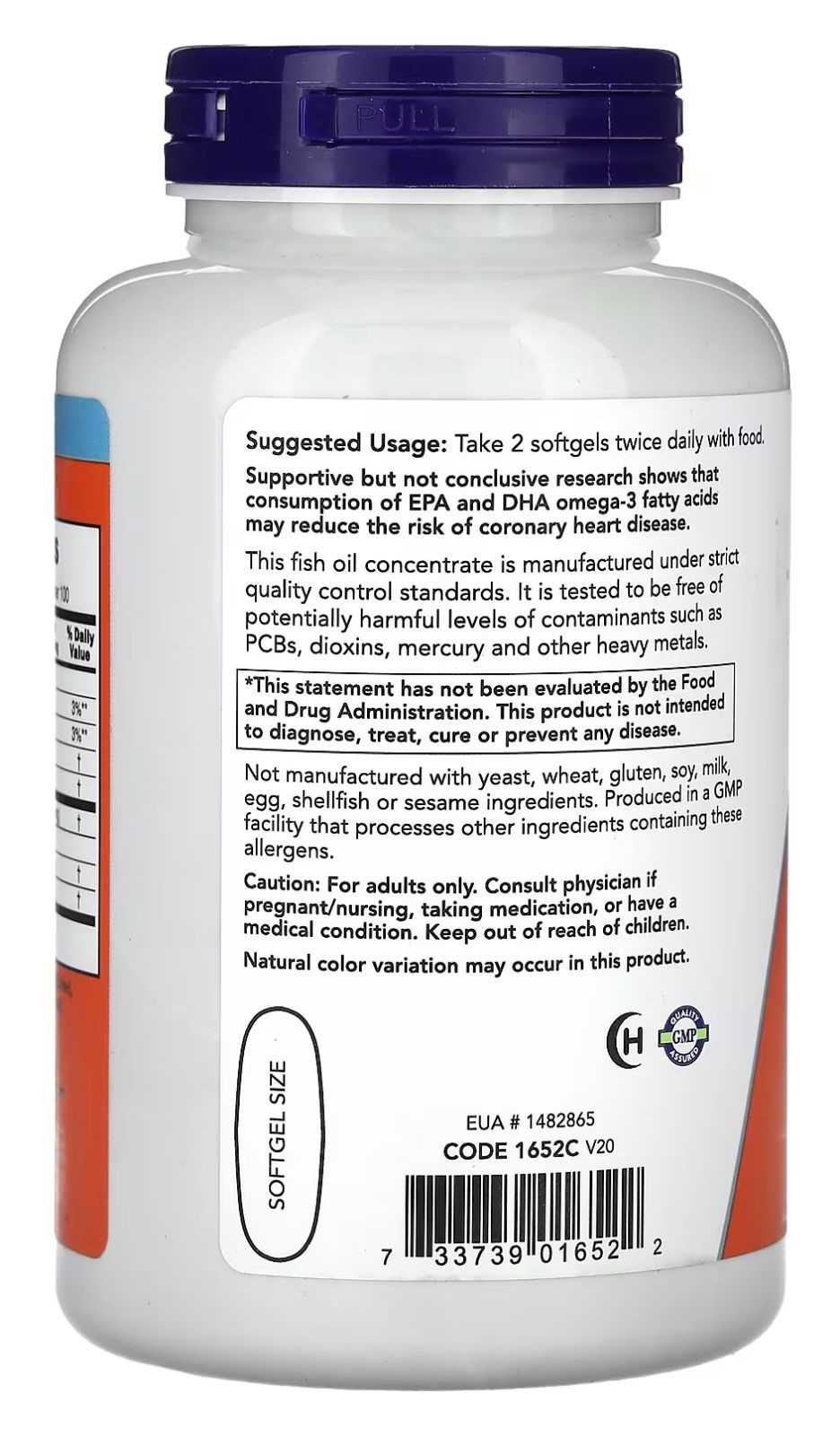 NOW Foods Destiladas Molecularmente Con Omega-3 30 Cápsulas Blandas