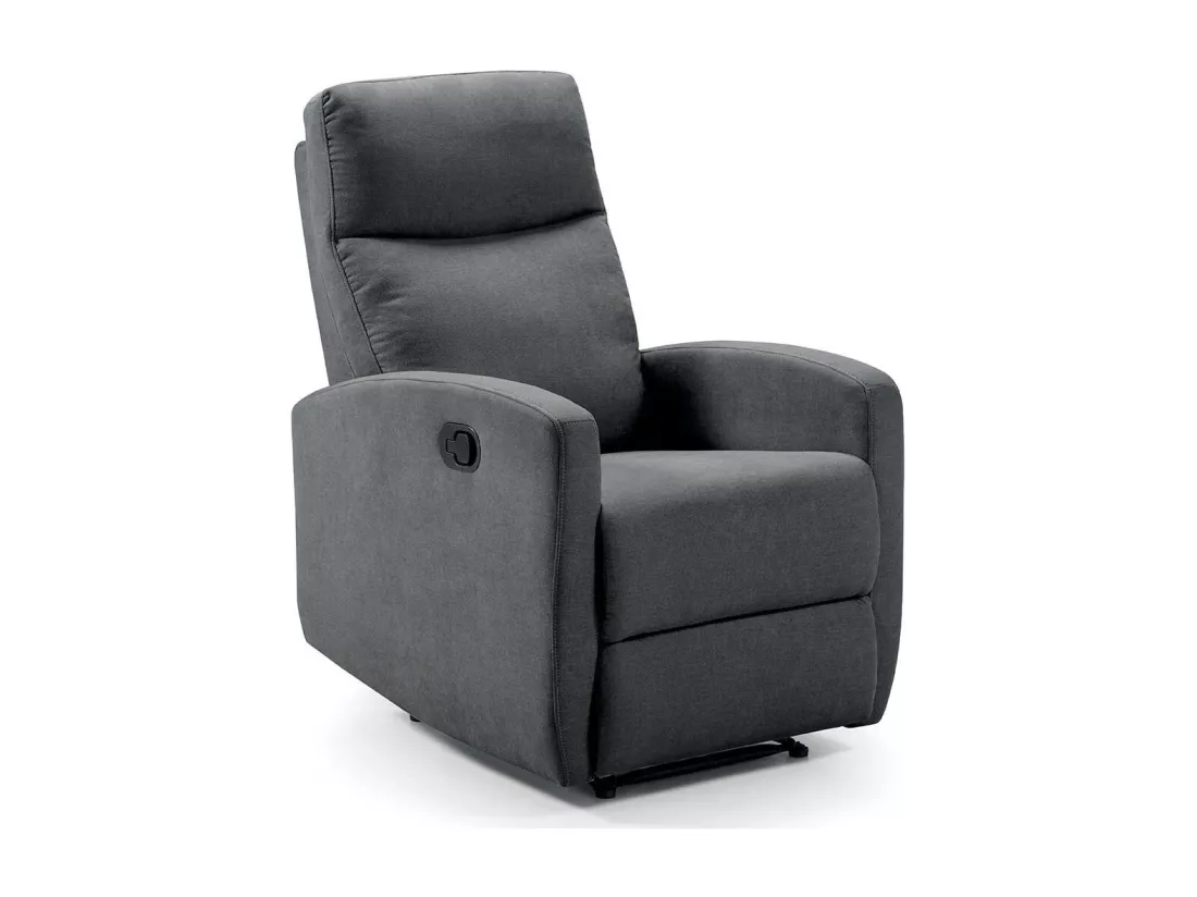Fauteuil de relaxation électrique tissu Kaleria-Couleur Gris foncé