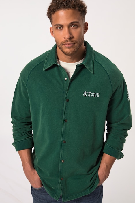 STHUGE Sweathemd, Langarm, Boxy Fit, Kentkragen, bis 8 XL