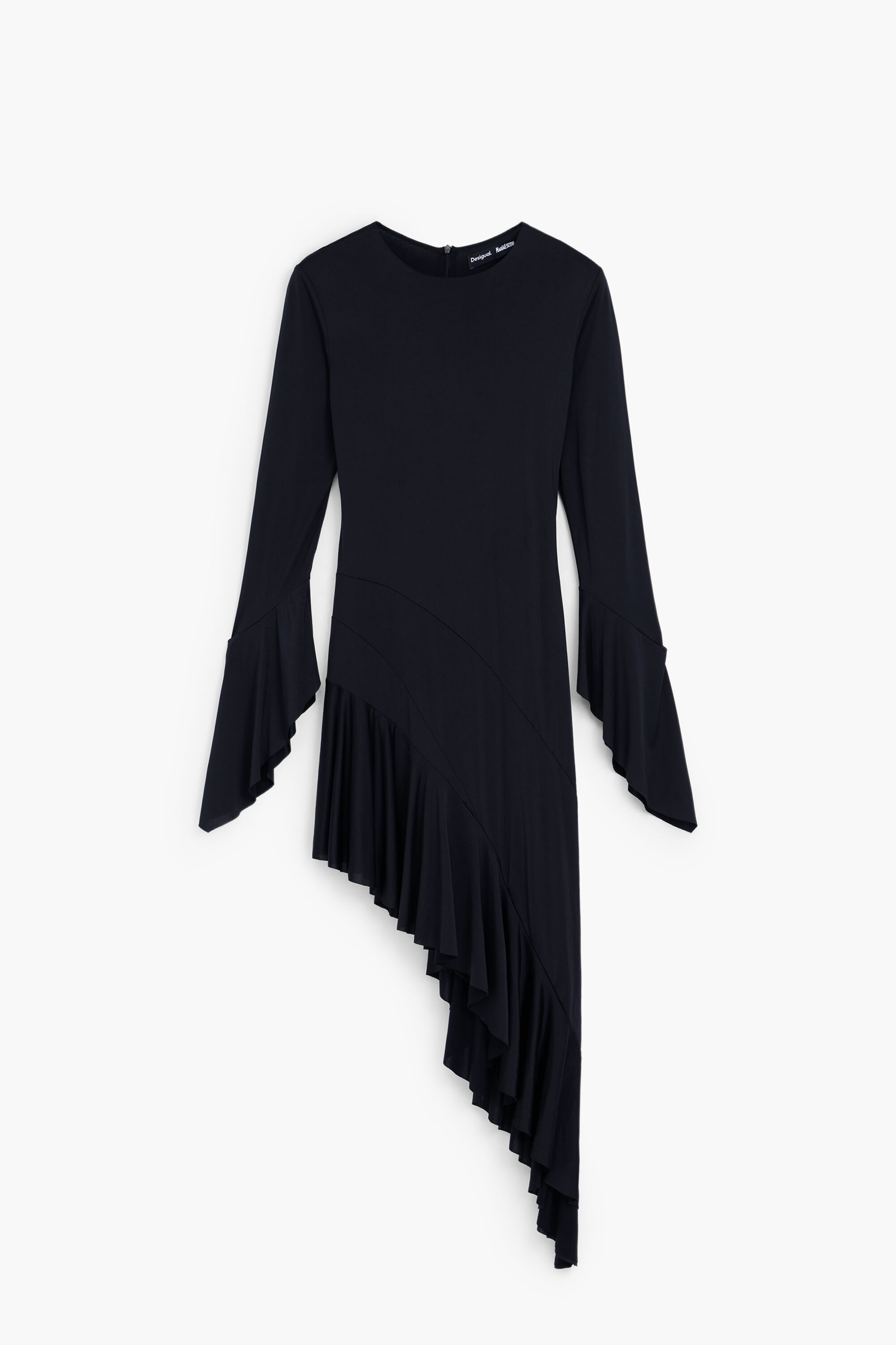 Vestido preto assimétrico da María Escoté