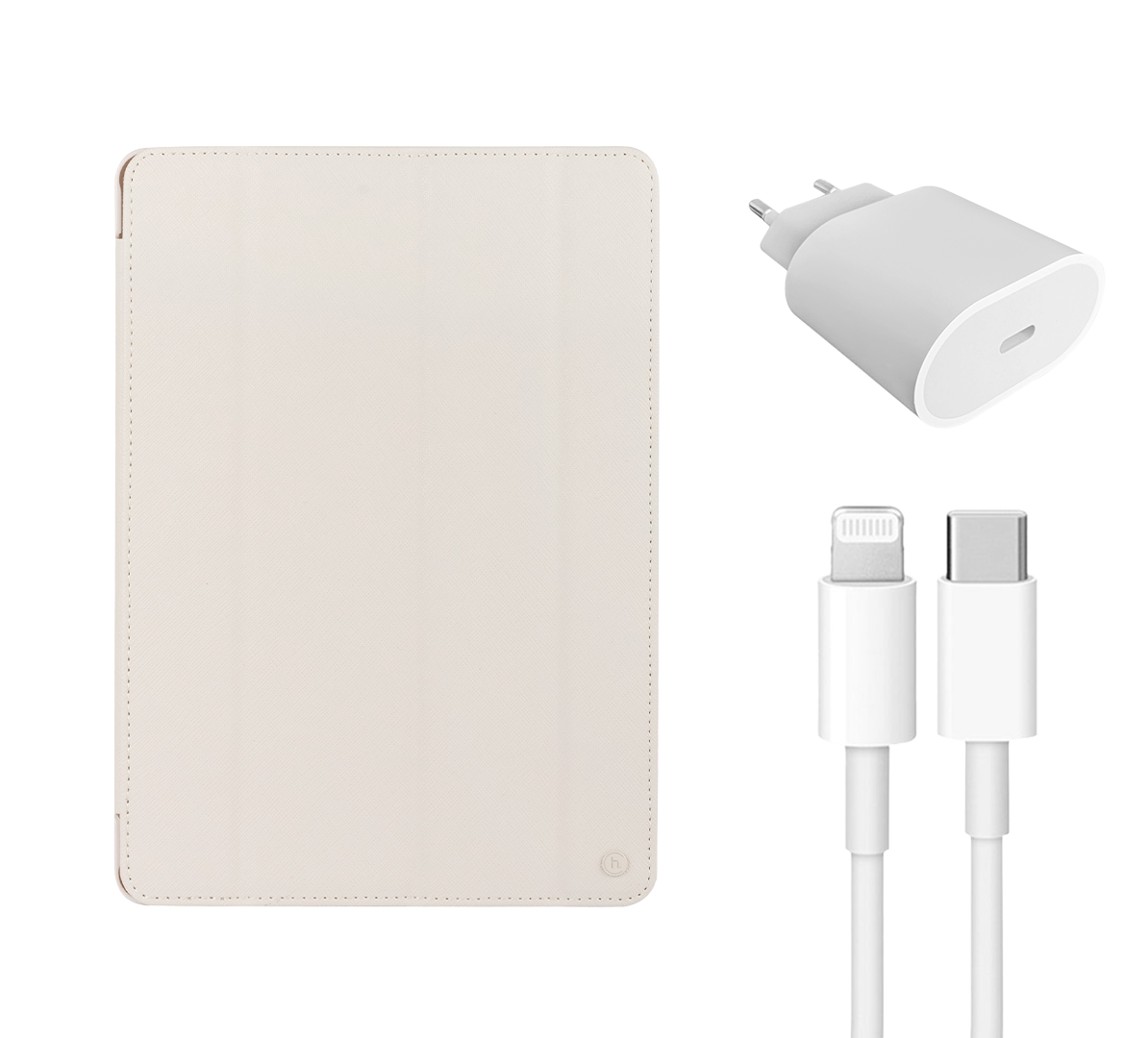 Fast Charger (20W) & Cable (Lightning) & iPad Protective Case
