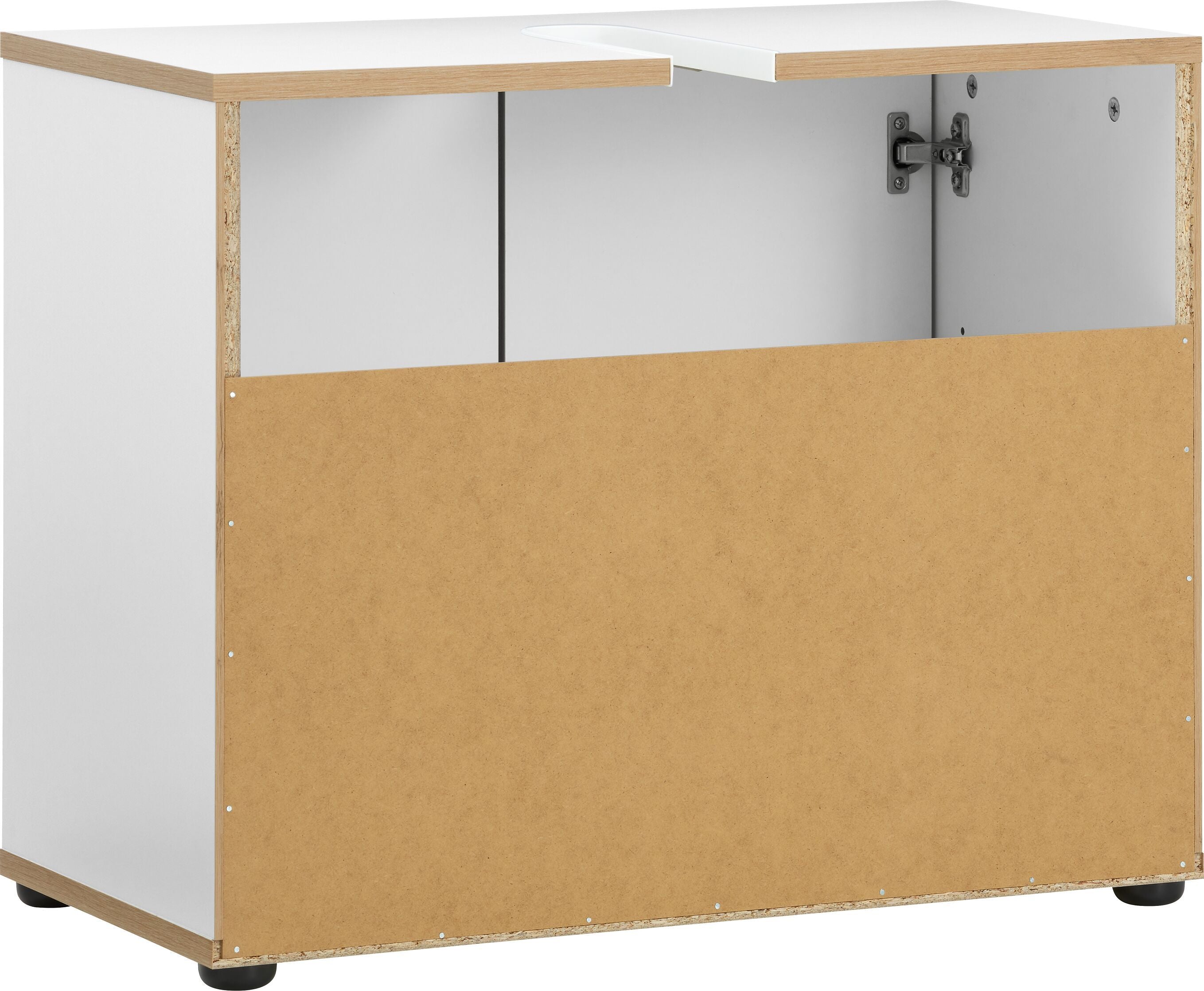 CALVO Lavaboy - Weiss / Eiche / B: 64.0 cm x T: 34.3 cm x H: 52.5 cm