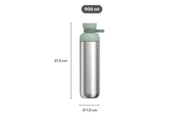 Mepal Vita RVS waterfles 900 ml – Nordic black