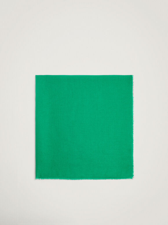 Pashmina lisa com franjas - Verde