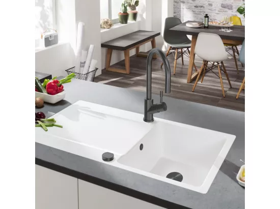 Robinet cuisine VILLEROY ET BOCH Umbrella anthracite + nettoyant