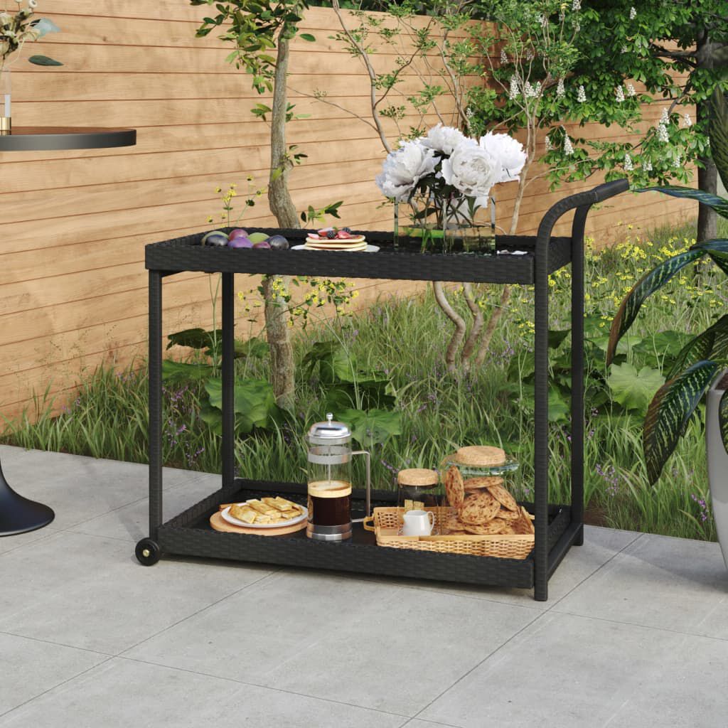 vidaXL Barwagen, zwart, 100x45x83 cm, polyrotan