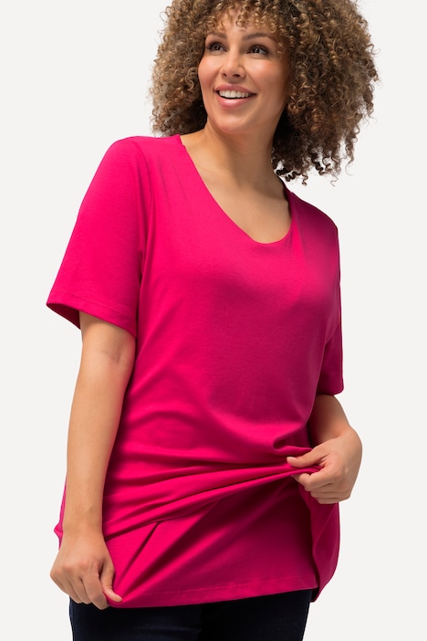 Shirt, doppellagige Vorderseite, Slim, Rundhals, Halbarm