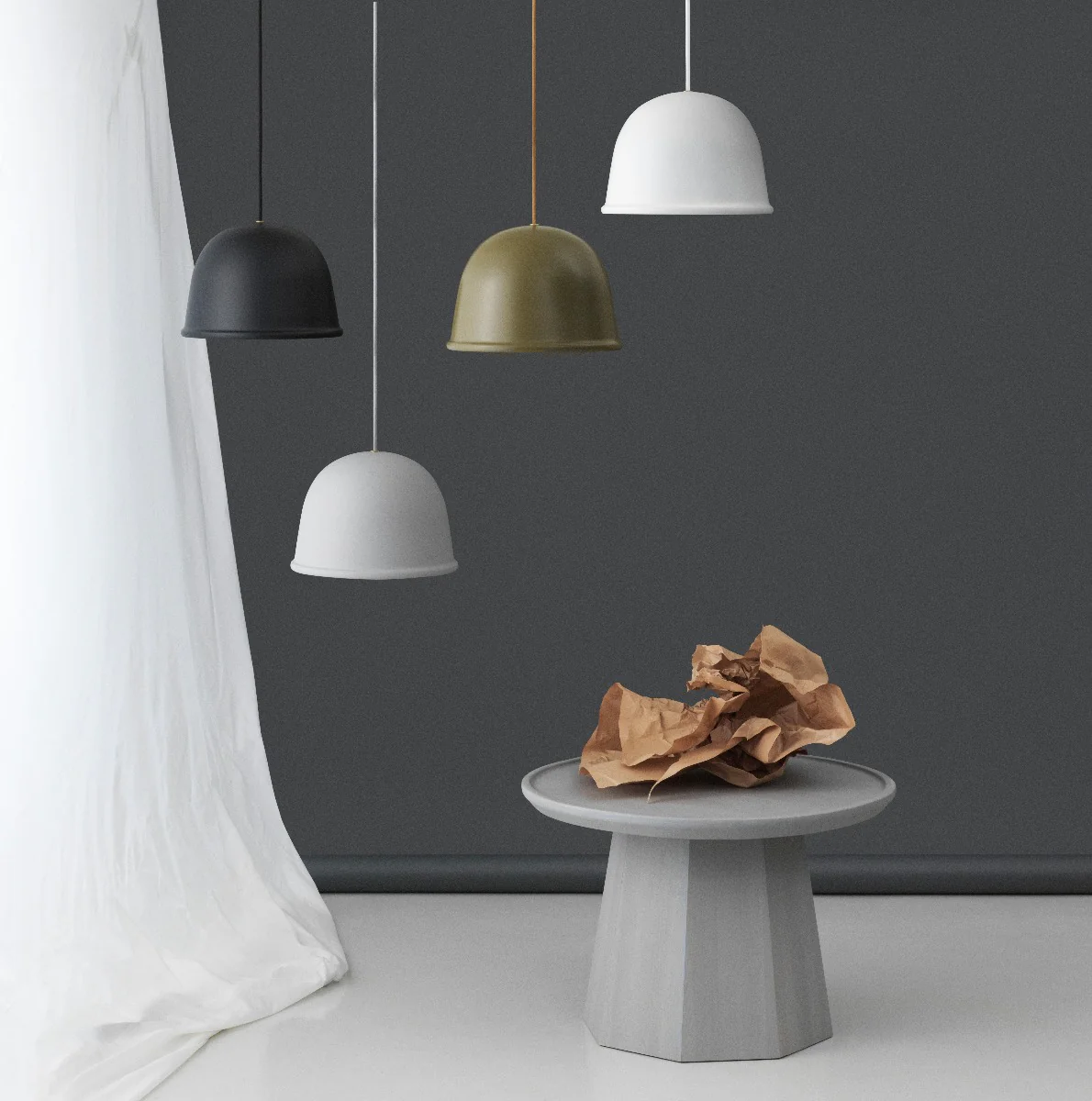 Normann Copenhagen  Local lampe, hvid - H: 19 x Ø: 28 cm