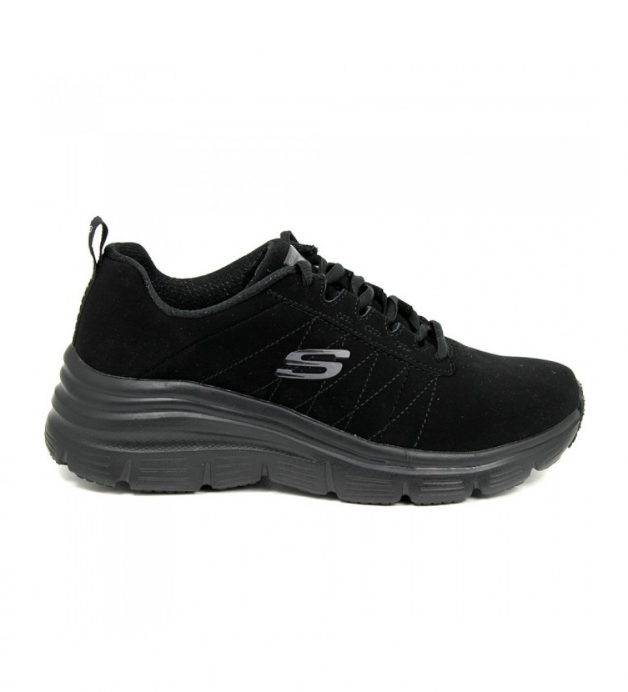 Tênis Skechers Fashion Feet True, Preto - Altura do Salto: 4cm -