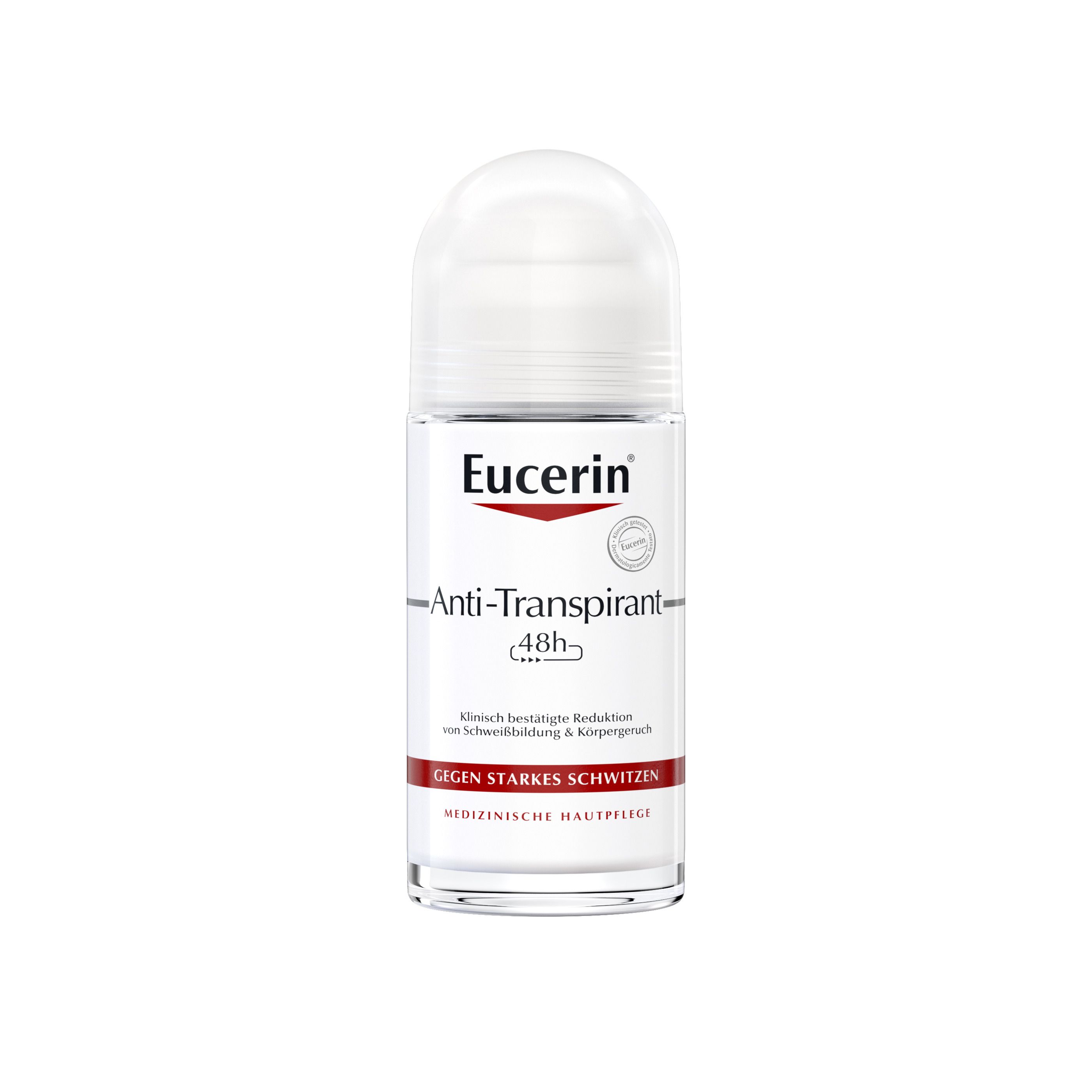 Eucerin Anti-Transpirant 48h Roll-on – Deo-Roller gegen starkes Schwitzen reduziert Schweiß- und Geruchsbildung