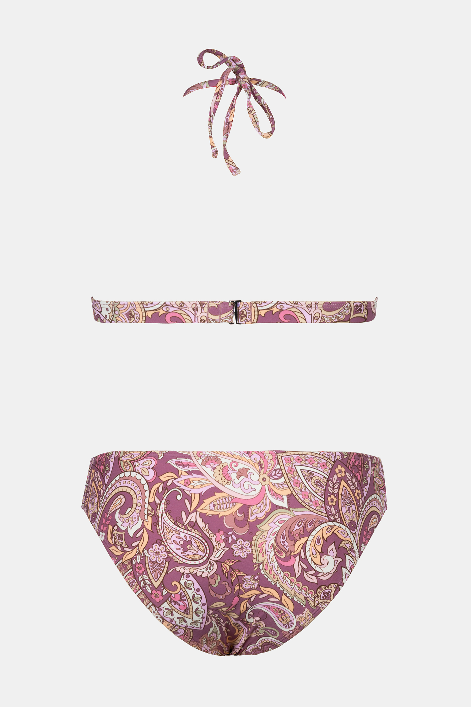 Bikini à col licou en crochet paisley