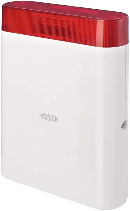 ABUS AZSG10001 Draht-Außensirene – 110dB Alarmsignal mit rotem Blitzlicht für Alarmanlagen – wetterfestes Gehäuse mit Sabotageschutz, 12V, für außen, optisch-akustischer Signalgeber