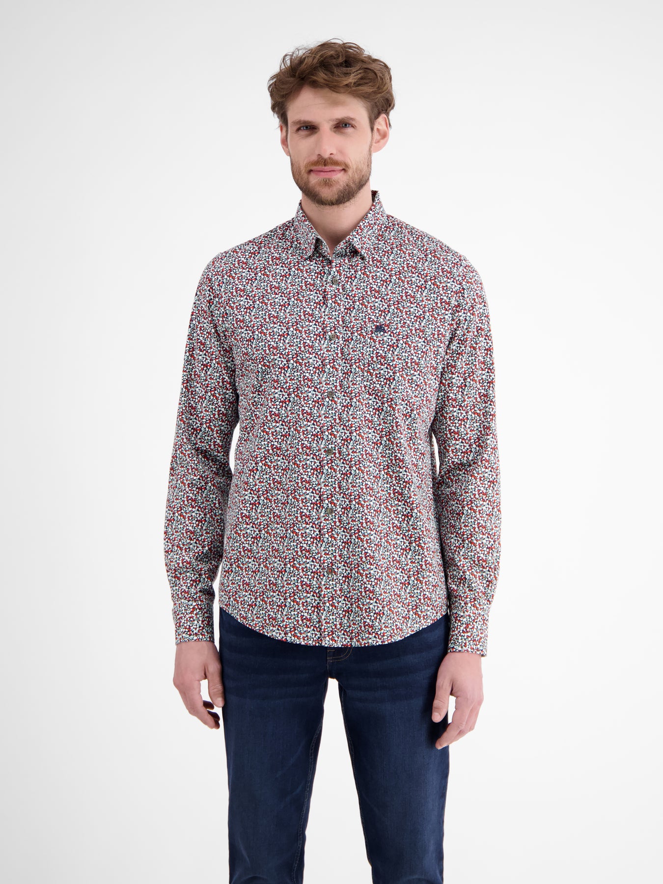 Herren Langarmhemd, modern gemustert