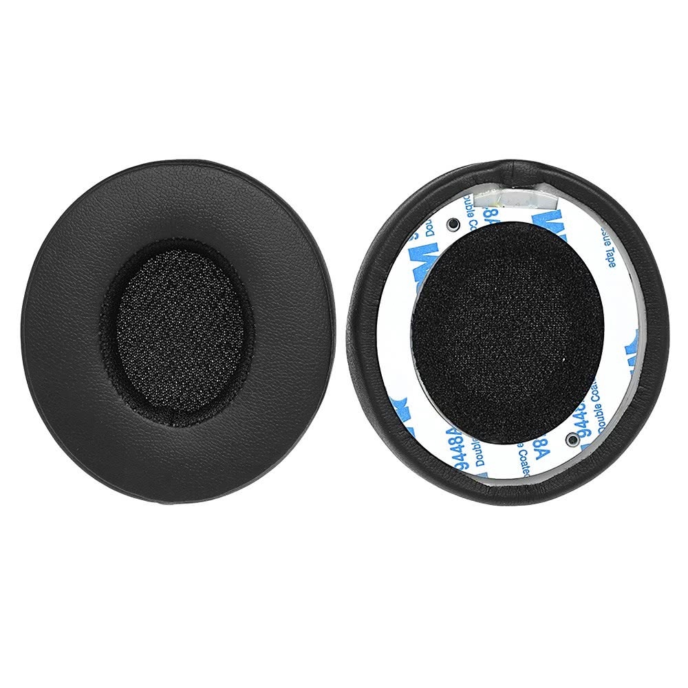 (2er Set) Beats Solo 3 / Solo 2 Kopfhörer Leder Ersatz Ohr Polster Kissen - Schwarz