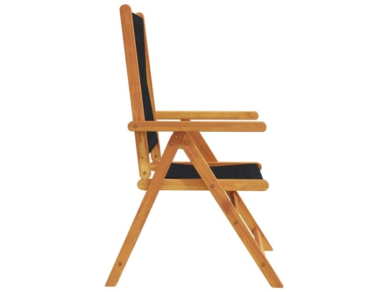 VIDAXL - Fauteuil Chaises inclinables de jardin lot de 4 noir bois massif acac...