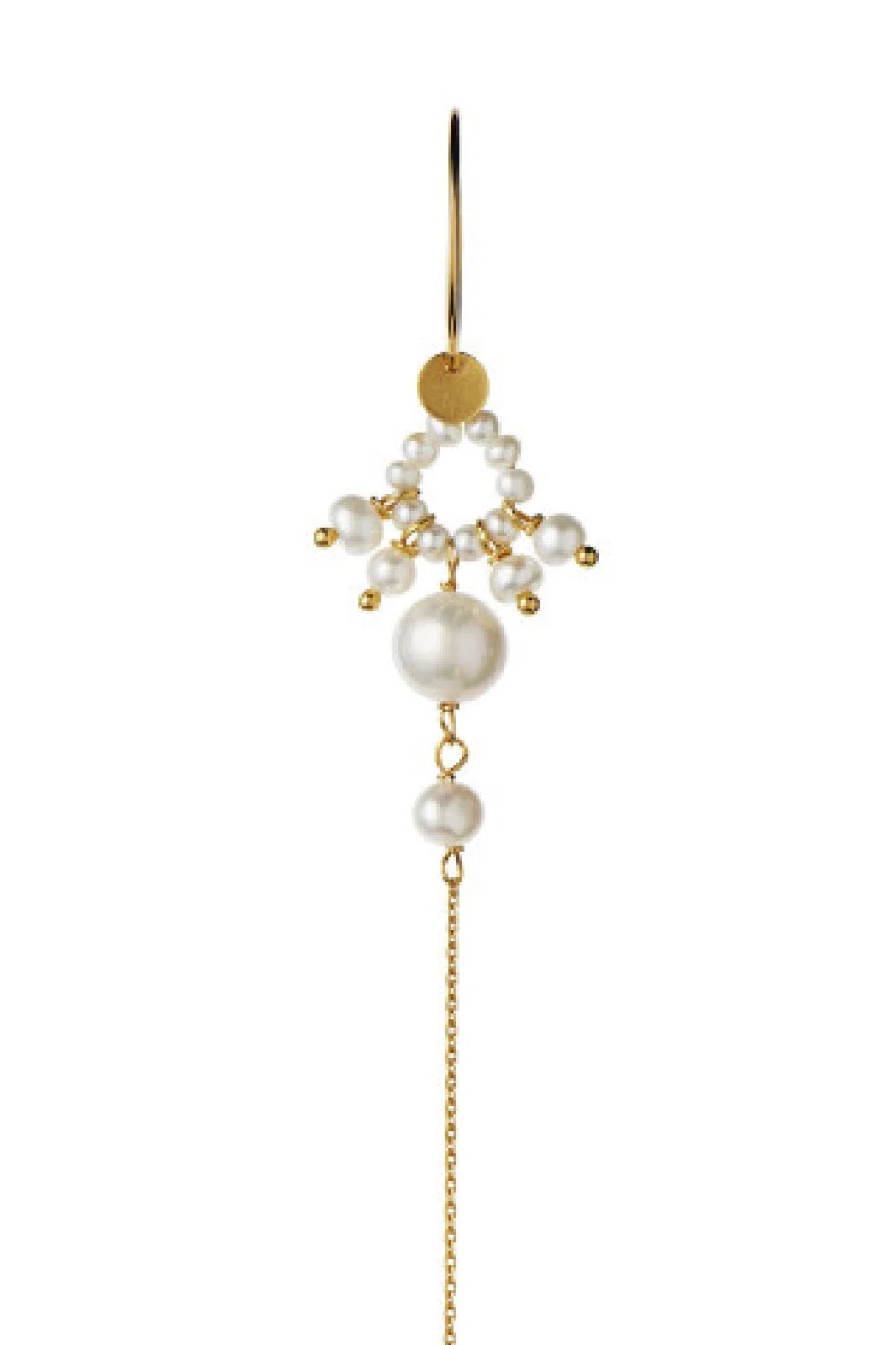 Stine A Heavenly Pearl Dream Hoop Goldenen – White Pearls & Chain