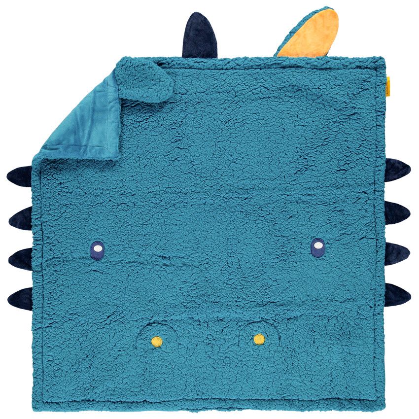 Couverture en sherpa Nael le dragon - Bleu marine