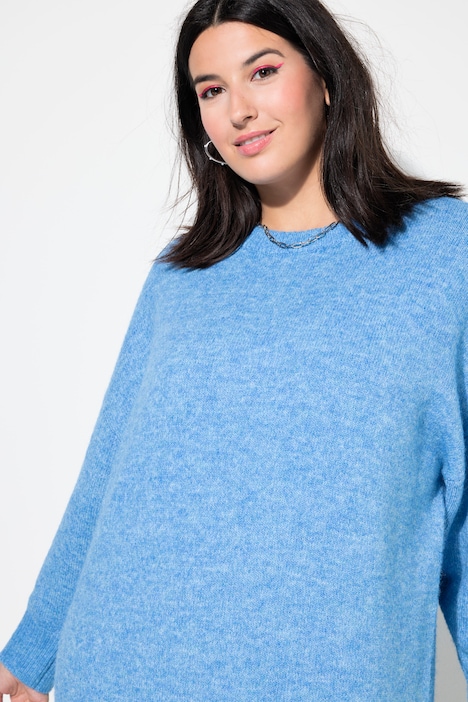 Strickkleid, oversized, Midikleid, Rundhals, Langarm
