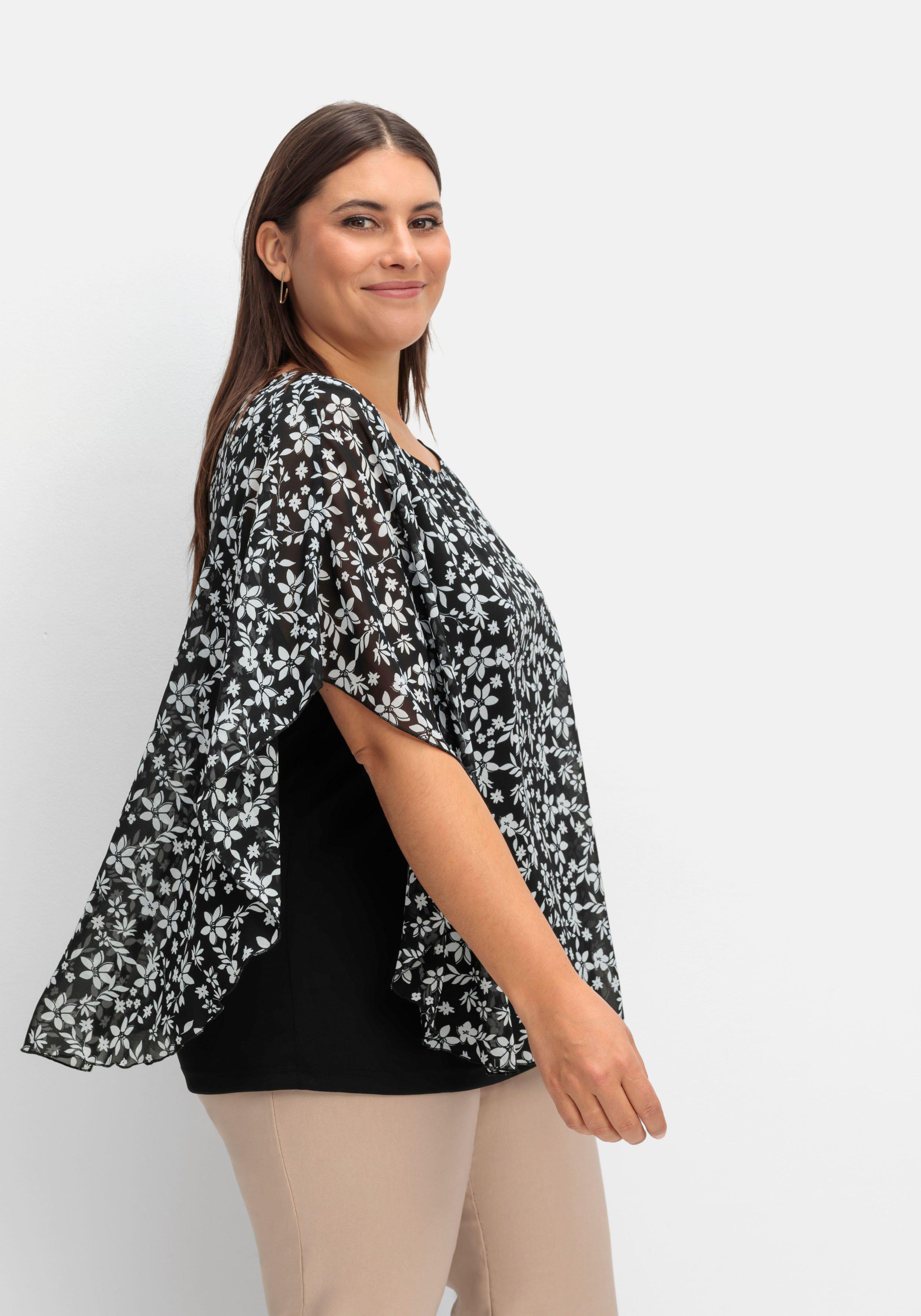 Tunika in Layeroptik, mit Blumenprint